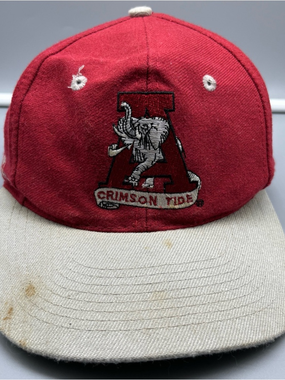 American Vintage Crimson Red and Cream 'Crimson Tide' Baseball Cap